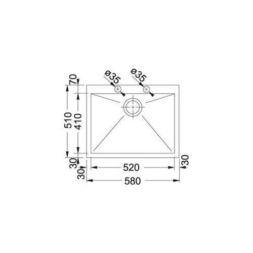 ΝΕΡΟΧΥΤΗΣ ΕΝΘΕΤΟΣ FRANKE Planar PPX 610-58 58x51 cm